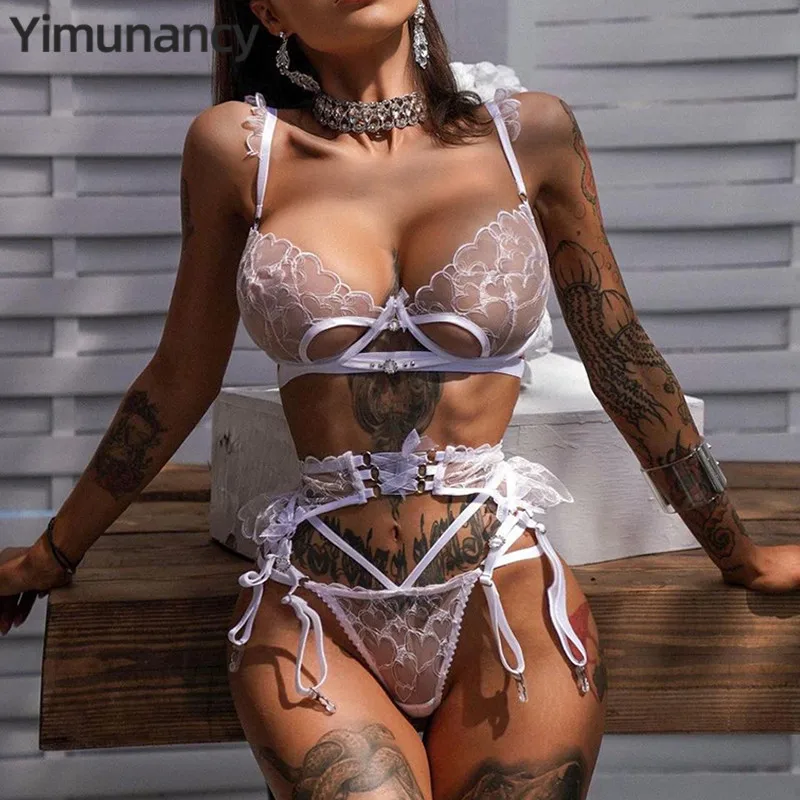 yimunancy lace lingerie set women flroal